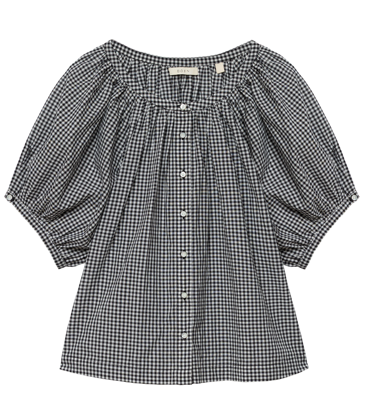 JUNE TOP -- NOIR LA MADDALENA GINGHAM
