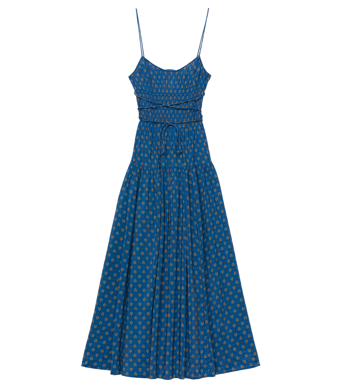 SAFIA DRESS -- SANTORINI BLUE CADIZ FOULARD