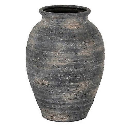 Hill Interiors Marra Olpe Vase – Large Black & Grey Textured Ceramic Vase, 16.5