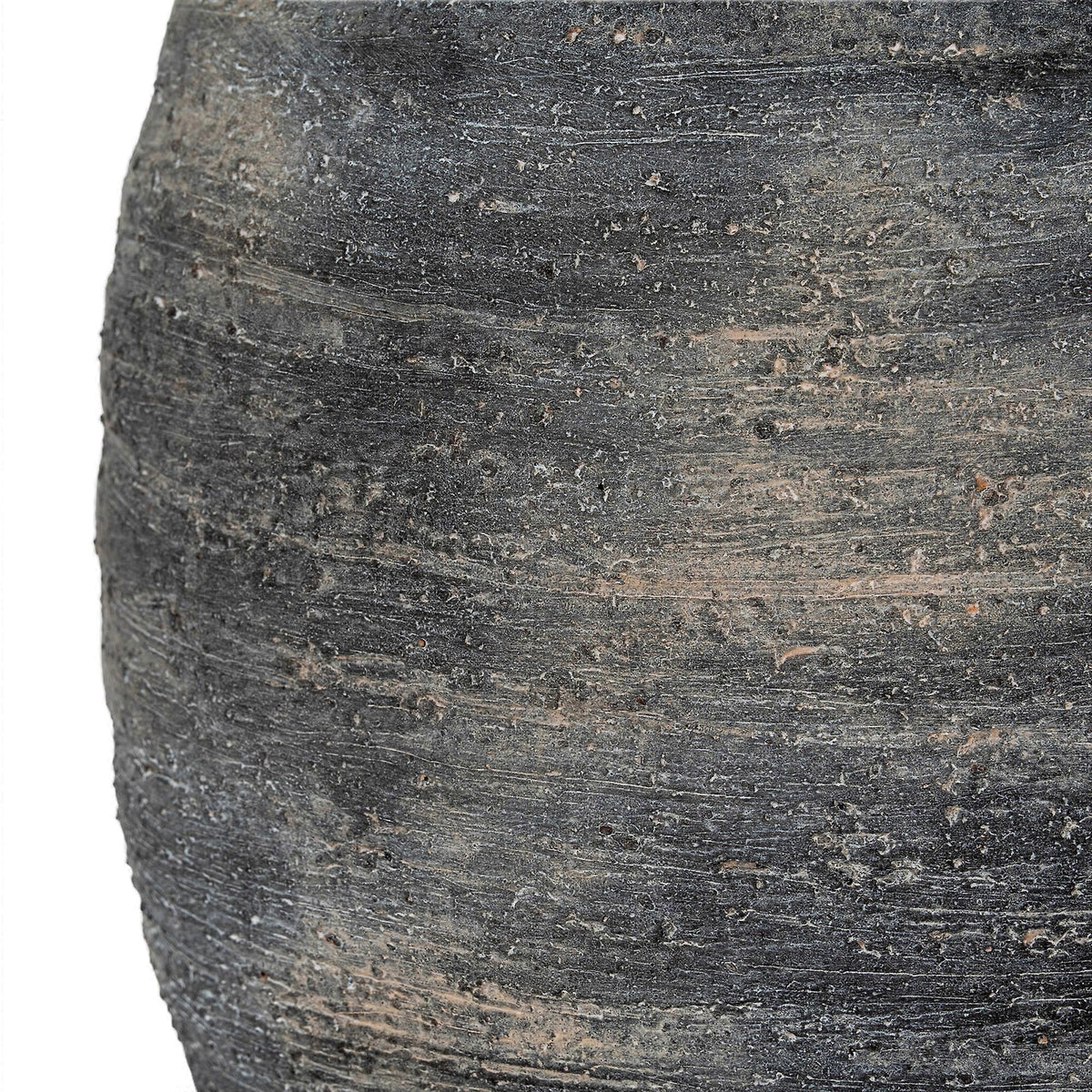 Hill Interiors Marra Olpe Vase – Large Black & Grey Textured Ceramic Vase, 16.5