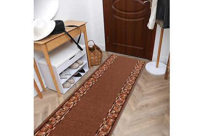 RugsX BOMBAY Brown Runner Rug – Polyamide Low-Pile Area Rug, 39" x 47