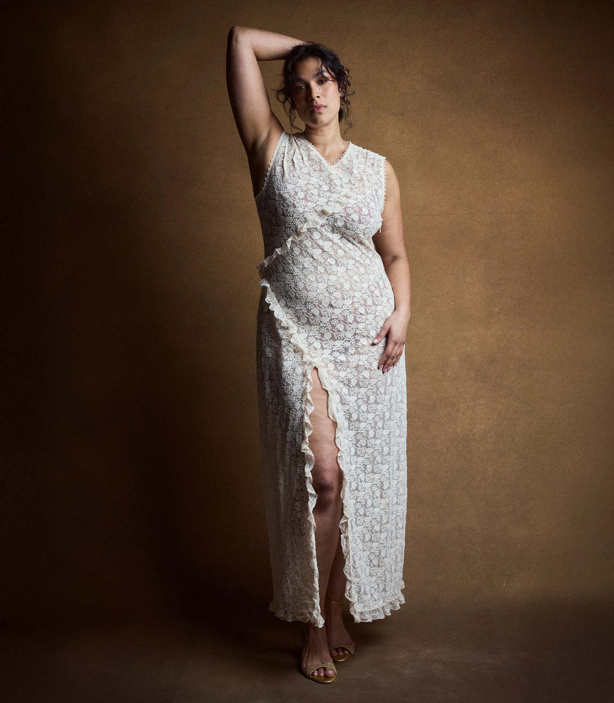 ANABELIA DRESS -- SOFT CAMELLIA