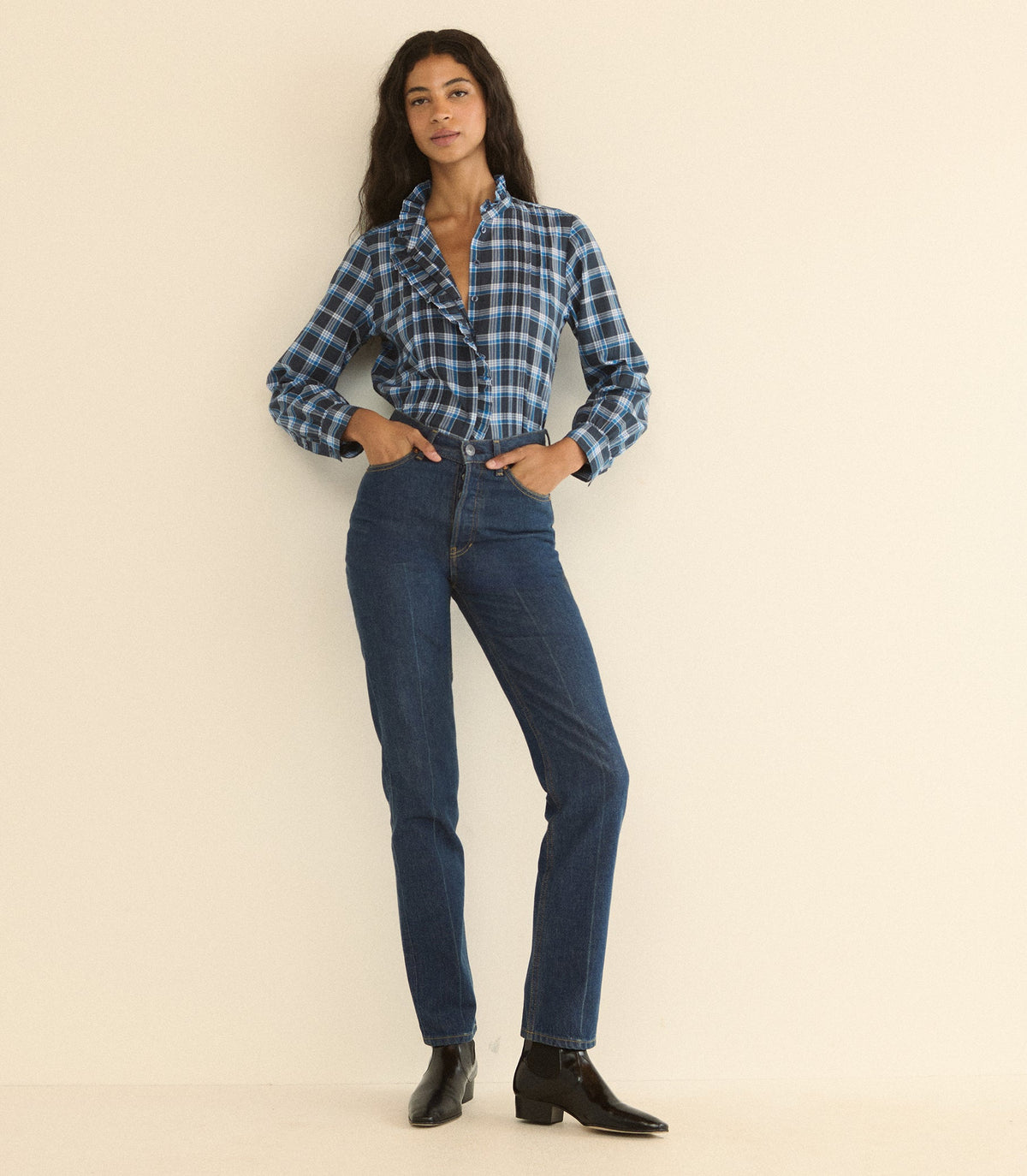 BARRETT TOP -- VALMONT PLAID