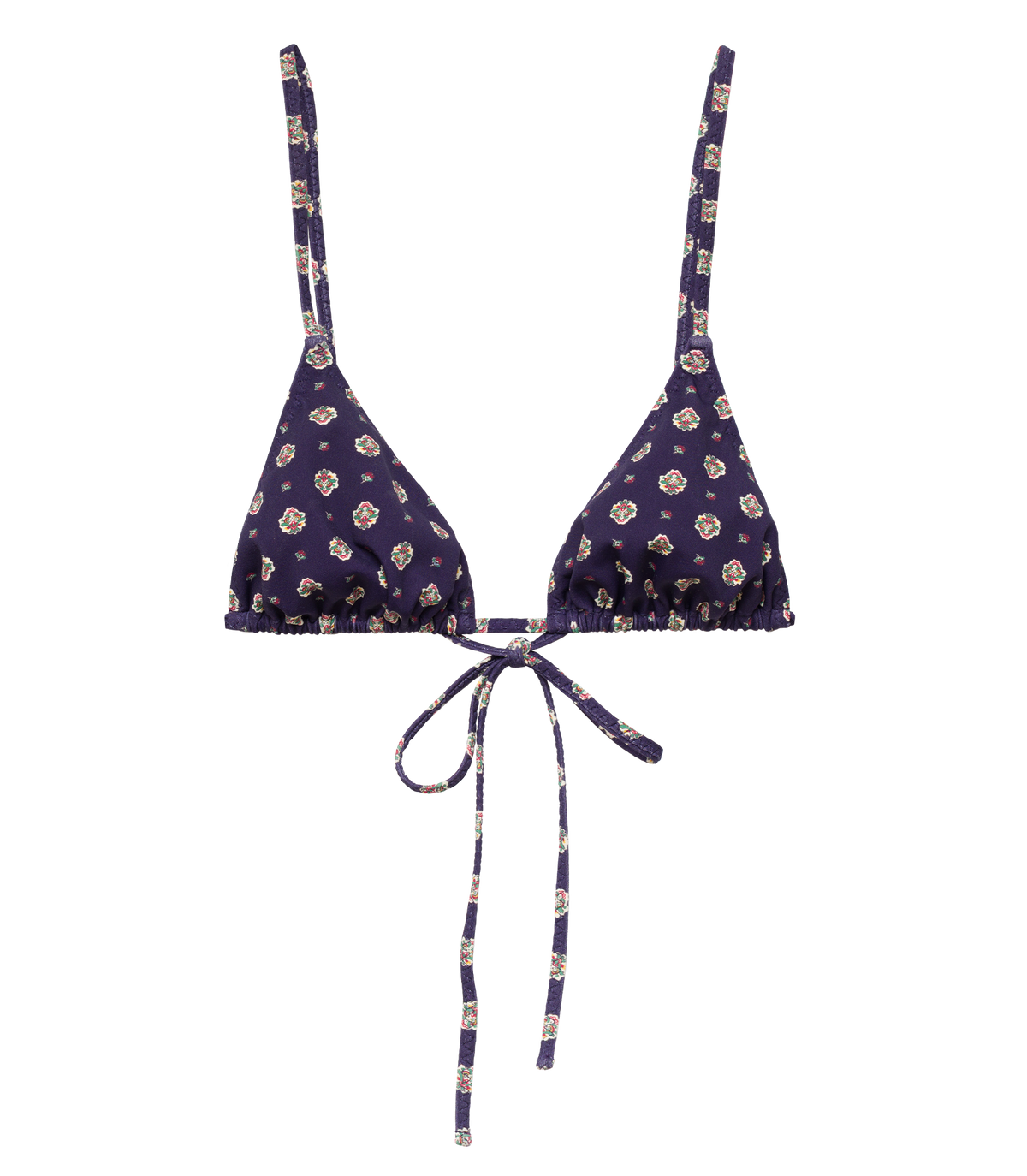 CAPRI BIKINI TOP -- NAVY CADIZ FOULARD