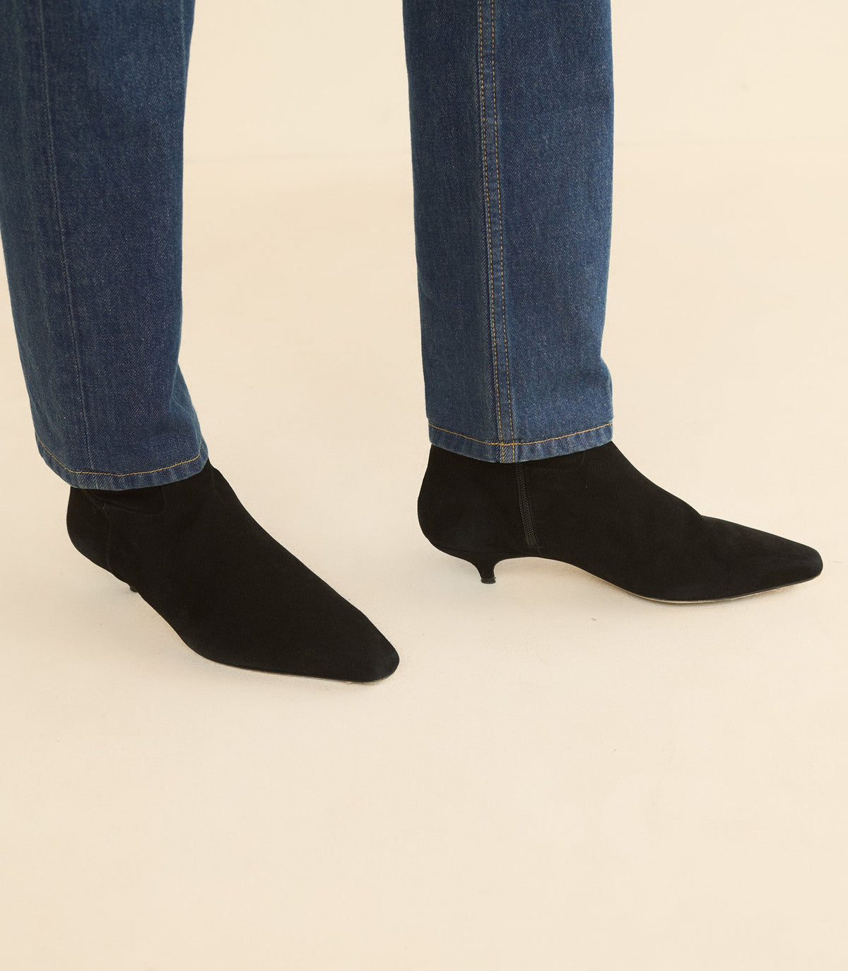 DEVI BOOT -- BLACK STRETCH SUEDE