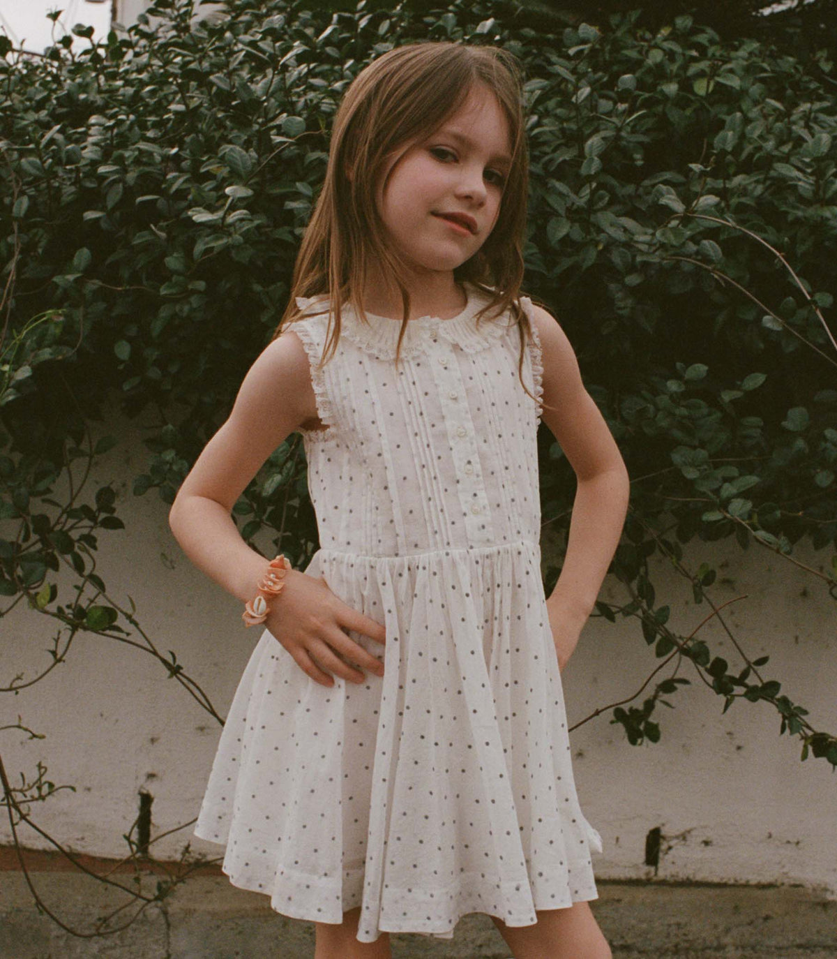 ELLY DRESS -- SALT FLOCK DOT