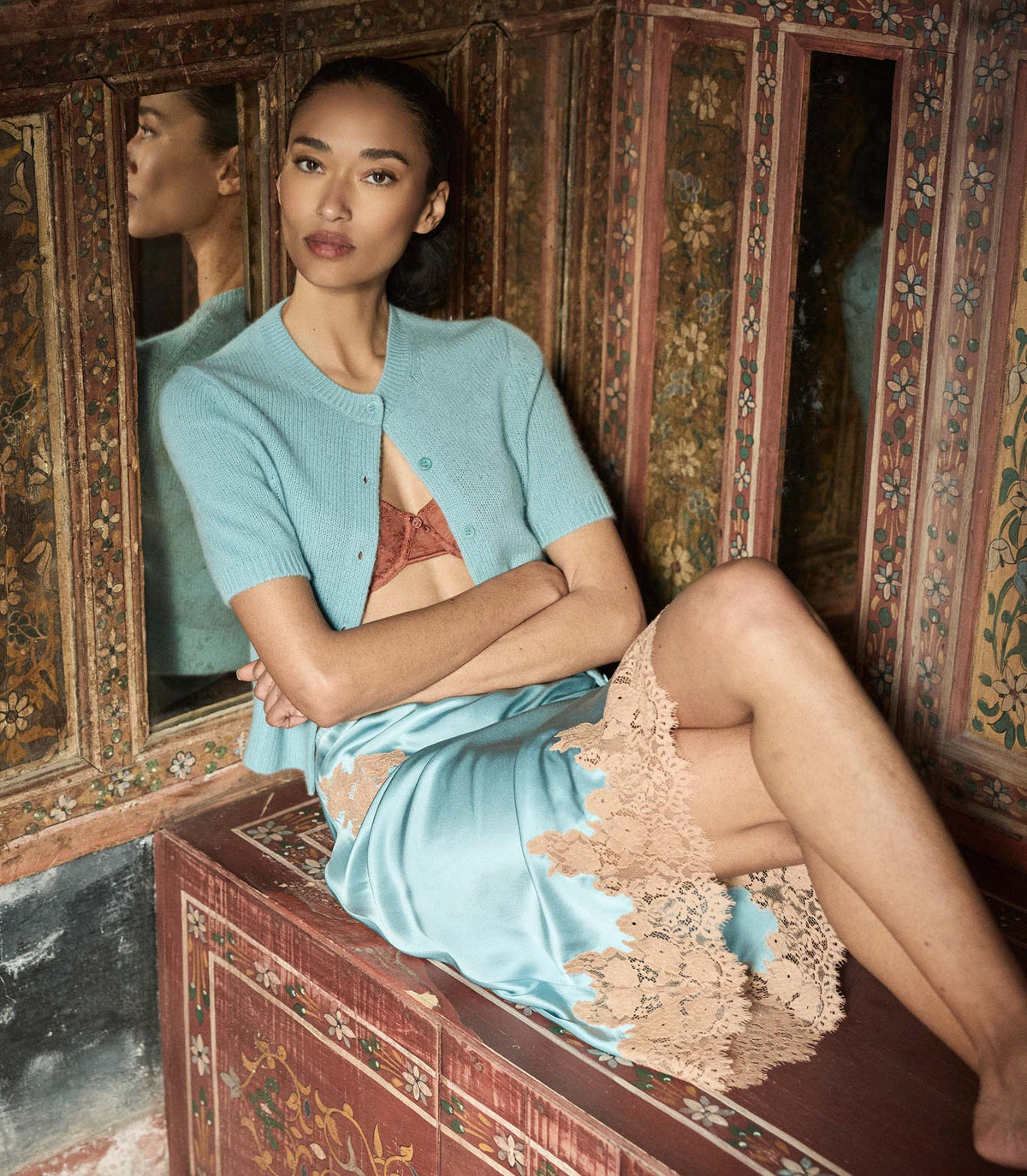 ELOWETTE SKIRT -- DEEP AQUAMARINE