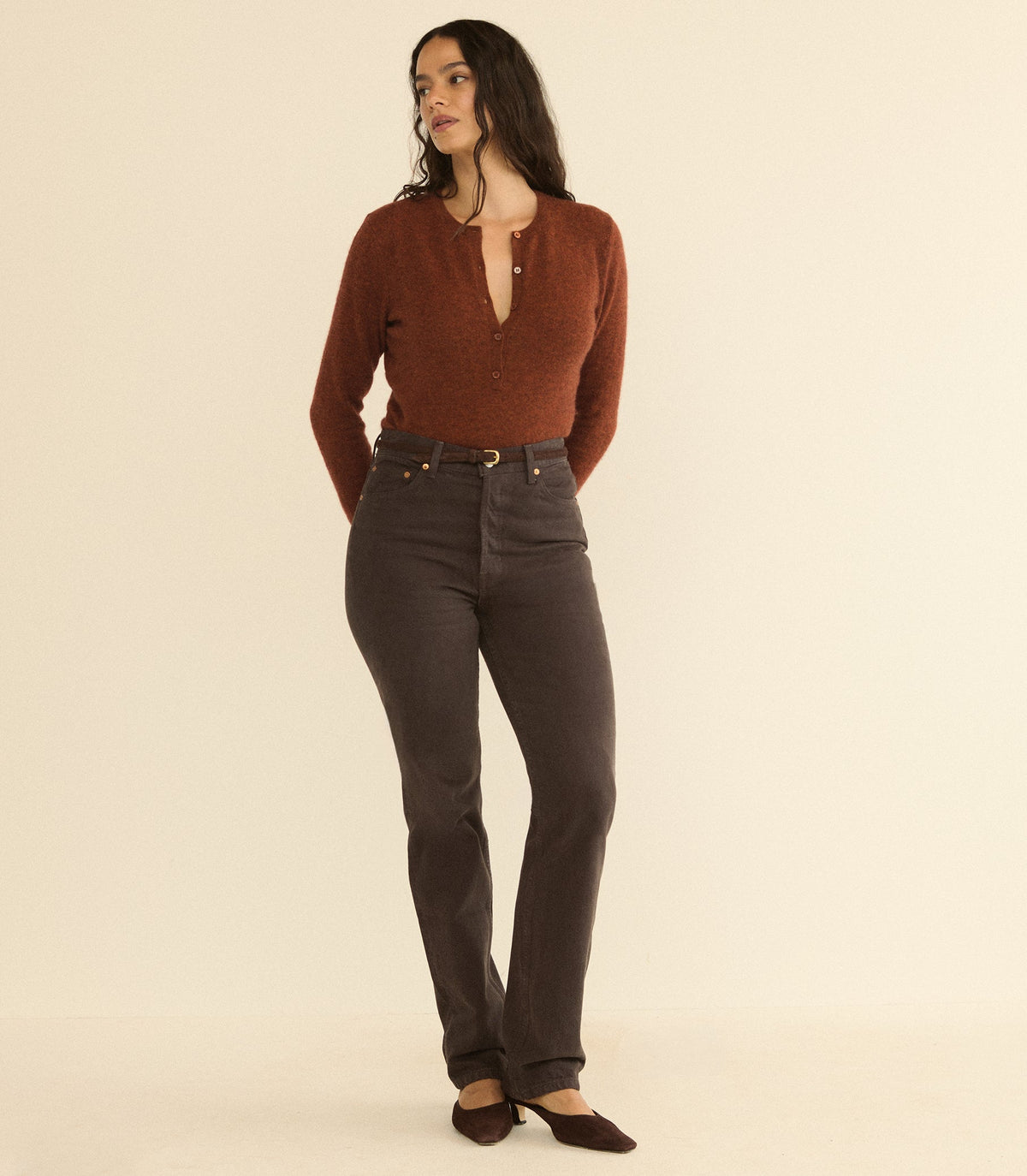 ONDINE JEAN -- EQUESTRIAN BROWN WASH