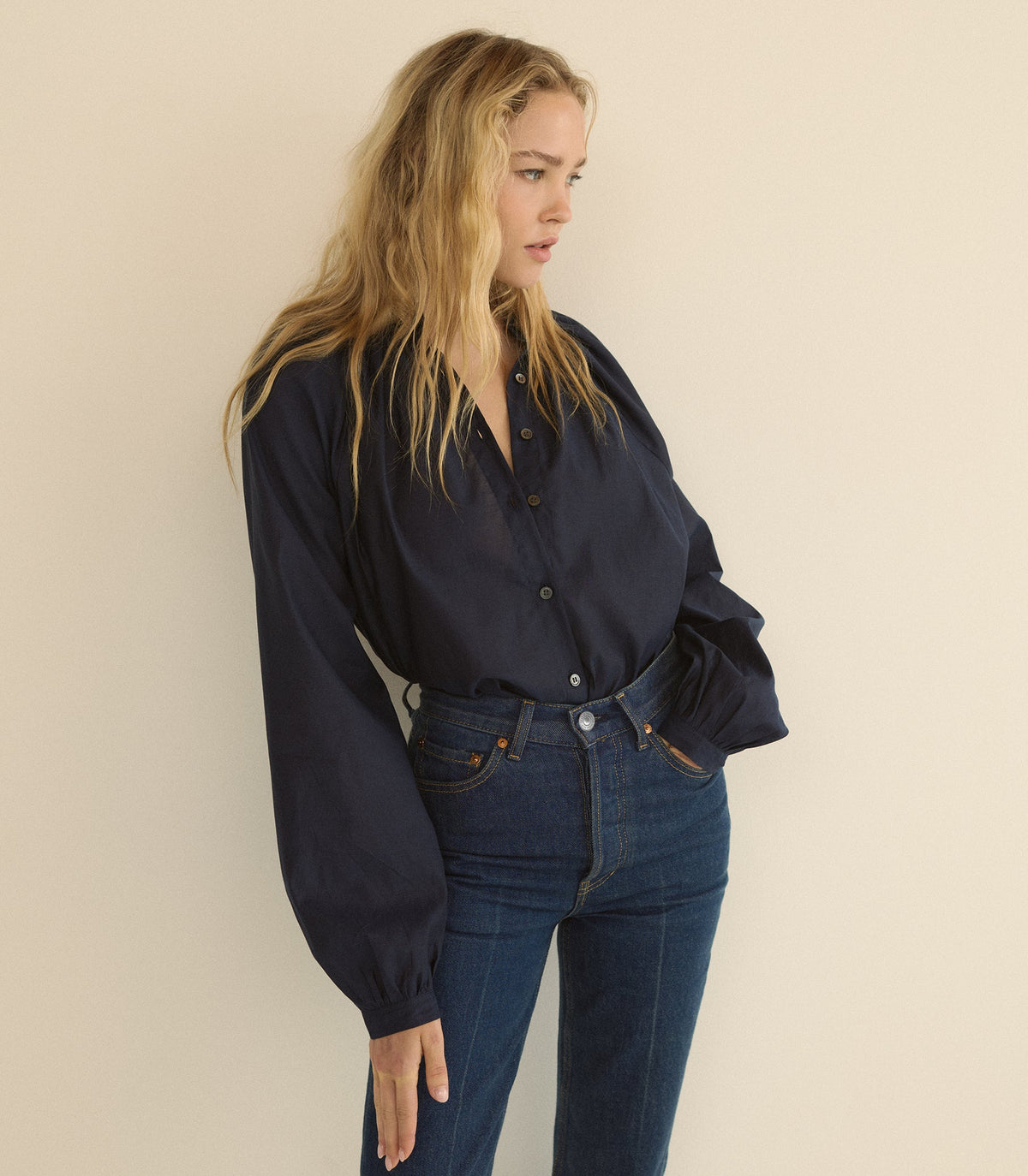 JULIENNE TOP -- OXFORD BLUE