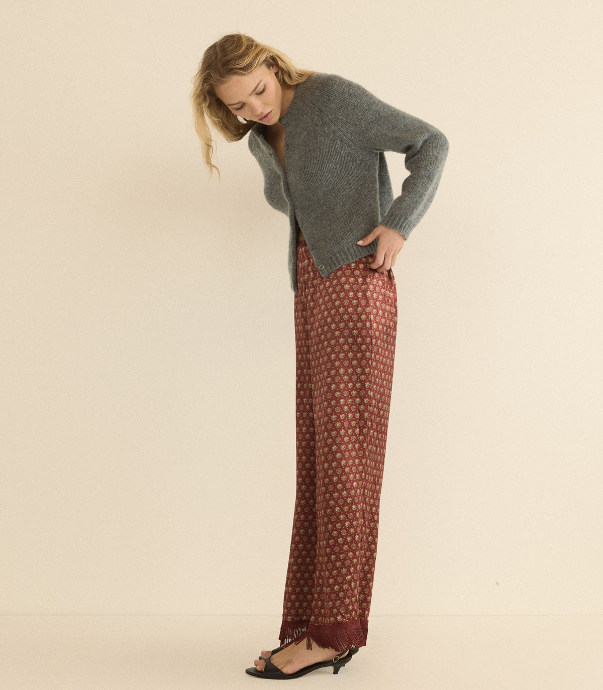 LAVON FRINGE PANT -- SAN SEBASTIAN FOULARD