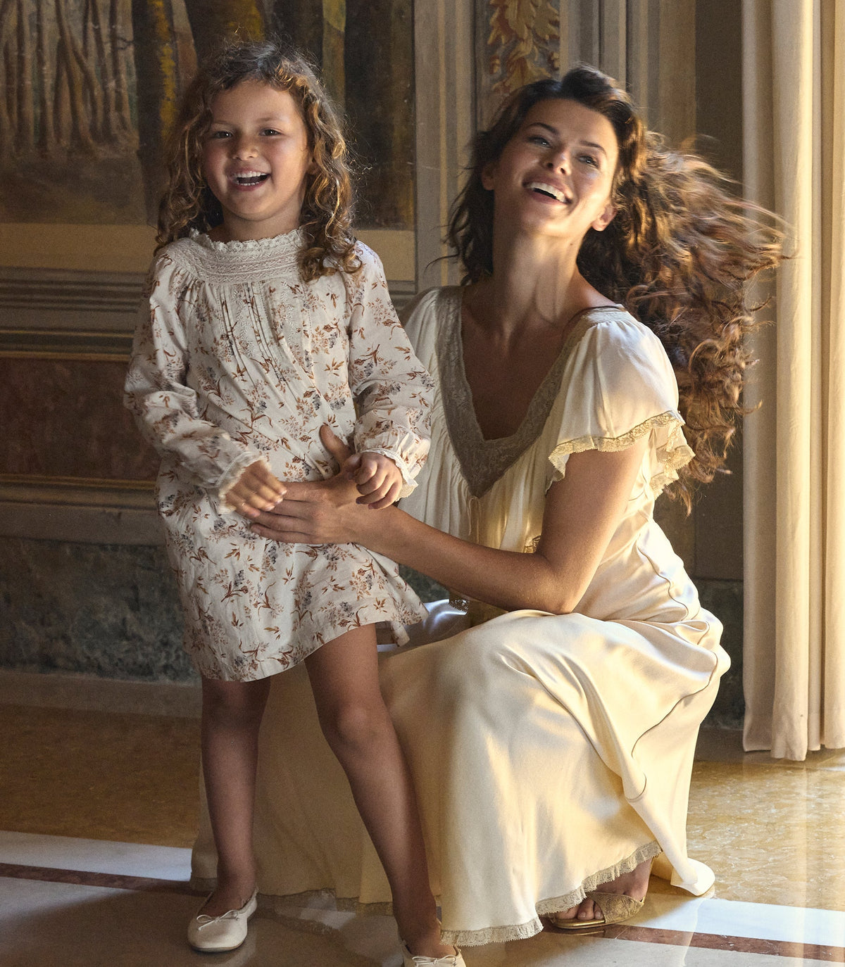 LILIA DRESS -- CRÈME WINDSWEPT MEADOW