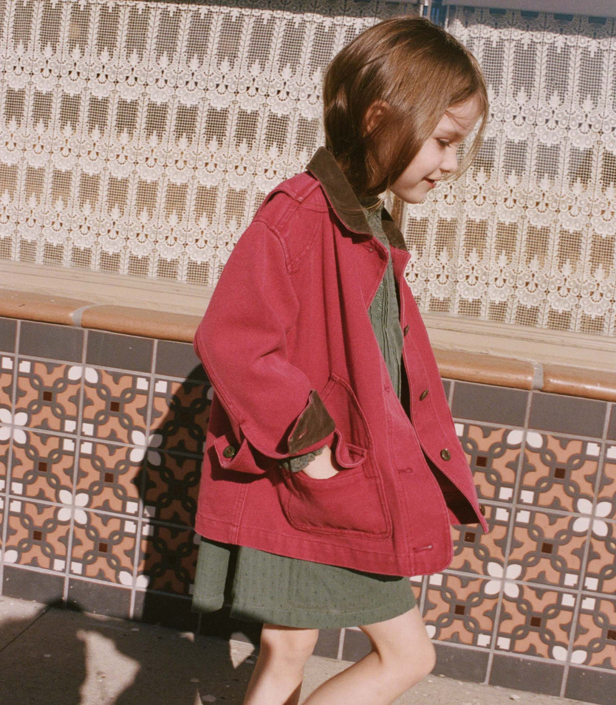 LITTLE PASCUAL JACKET -- WASHED CRIMSON