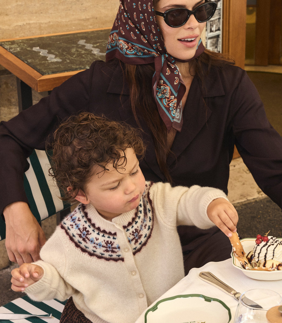 LITTLE OLYMPE CASHMERE CARDIGAN -- COTTAGE