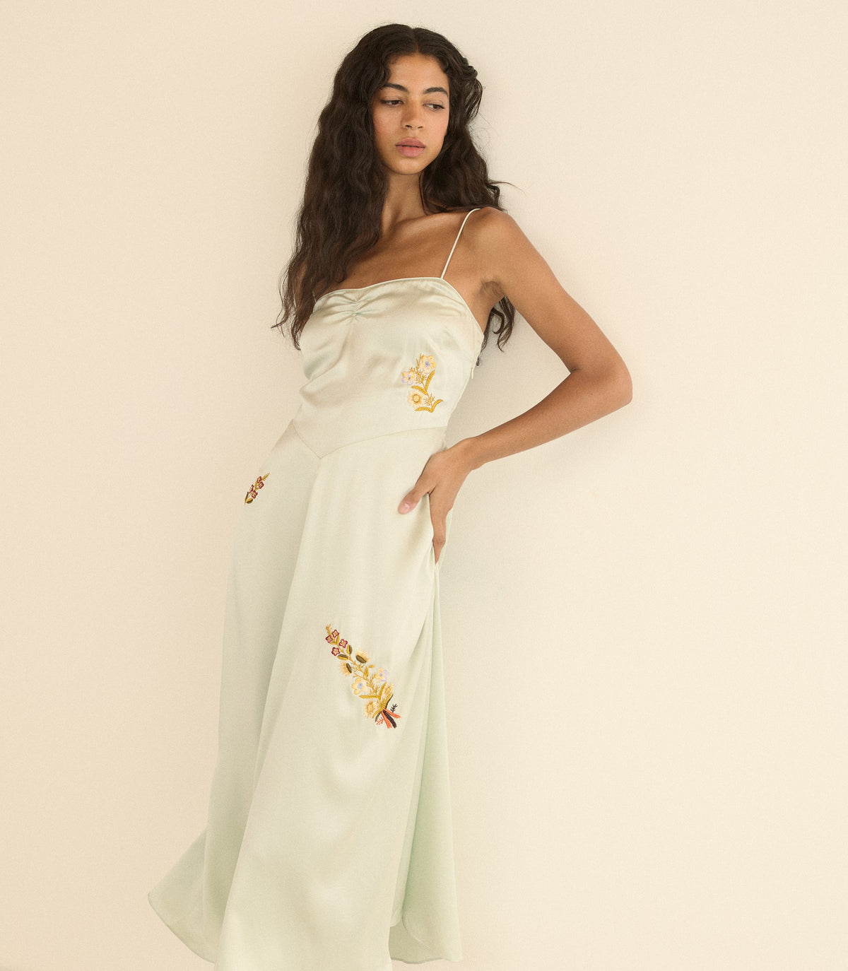 LORRAINE DRESS -- EUCALYPTUS