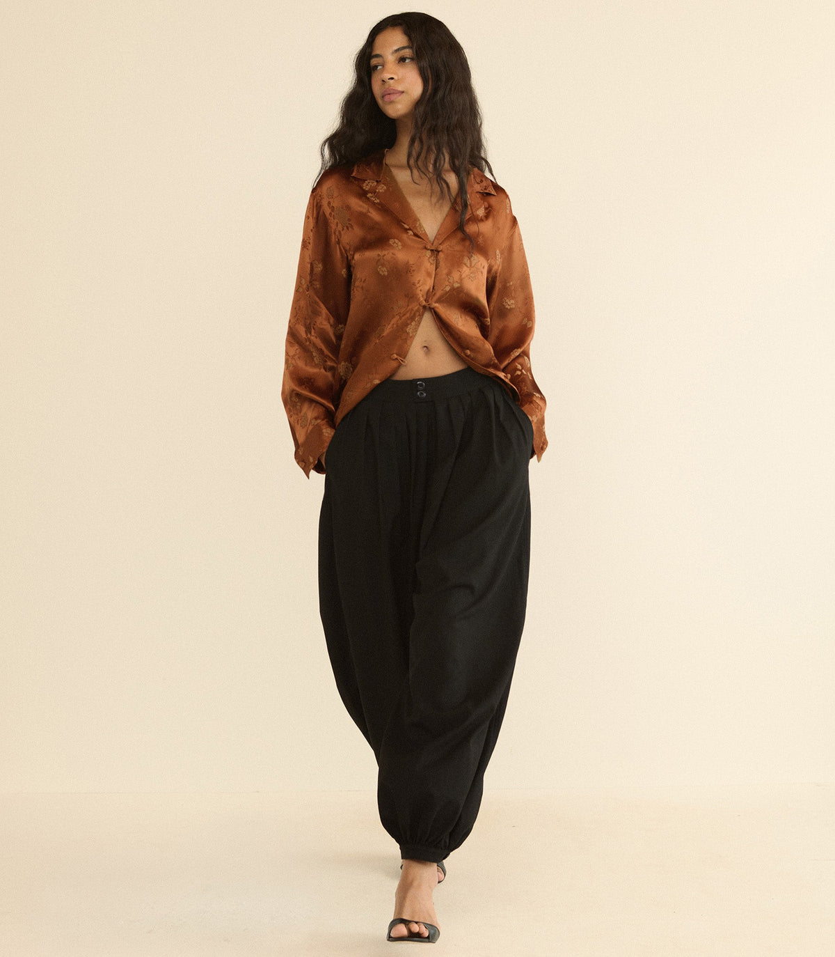 MAURISE TOP -- SPICED PECAN TAPPEZZERIA JACQUARD