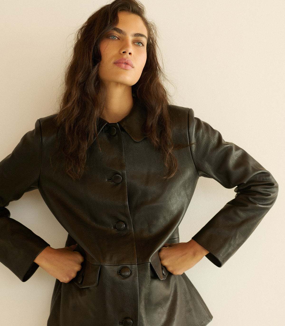 NICO LEATHER JACKET -- BLACK