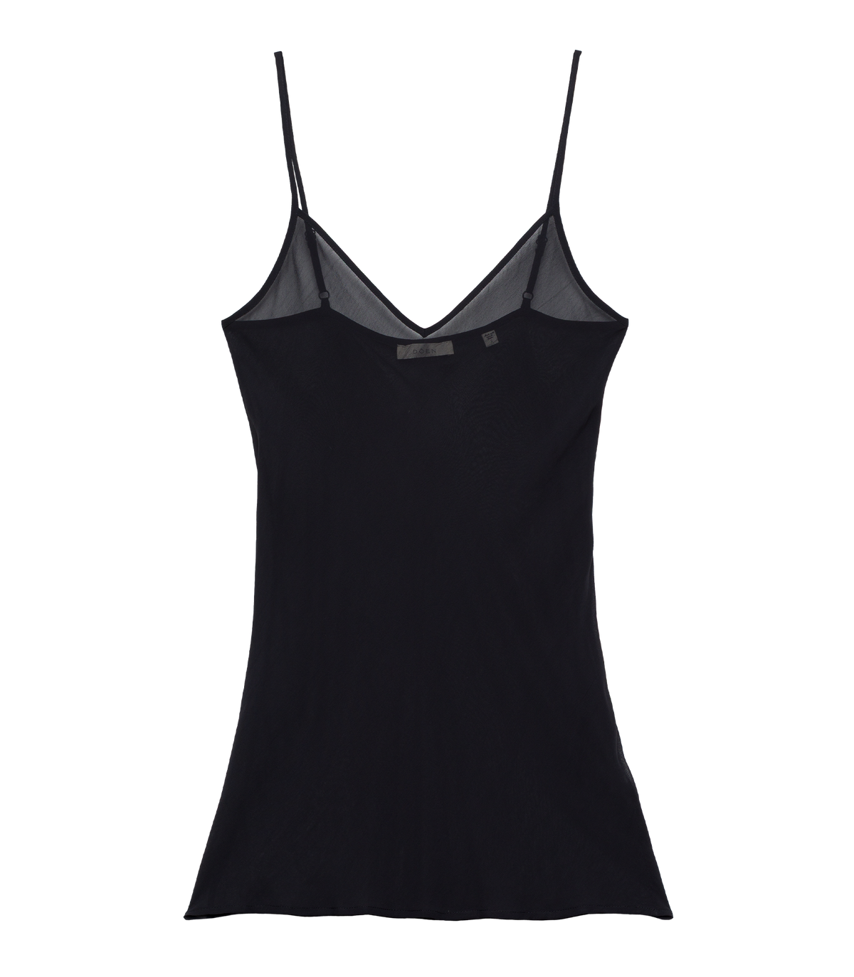 SHORT DEEP V-NECK SLIP -- BLACK