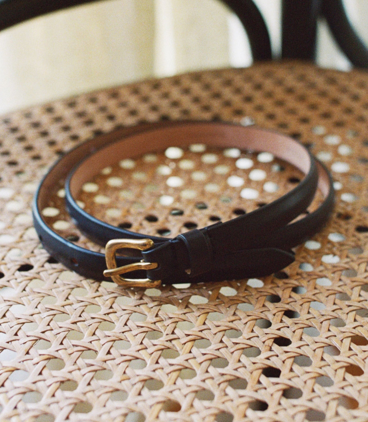 ZAZA BELT -- BLACK LEATHER